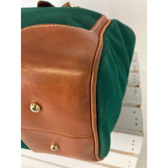 DOONEY & BOURKE GREEN CANVAS/ LEATHER SHOULDER TOTE ASIS - Picture 11 of 16